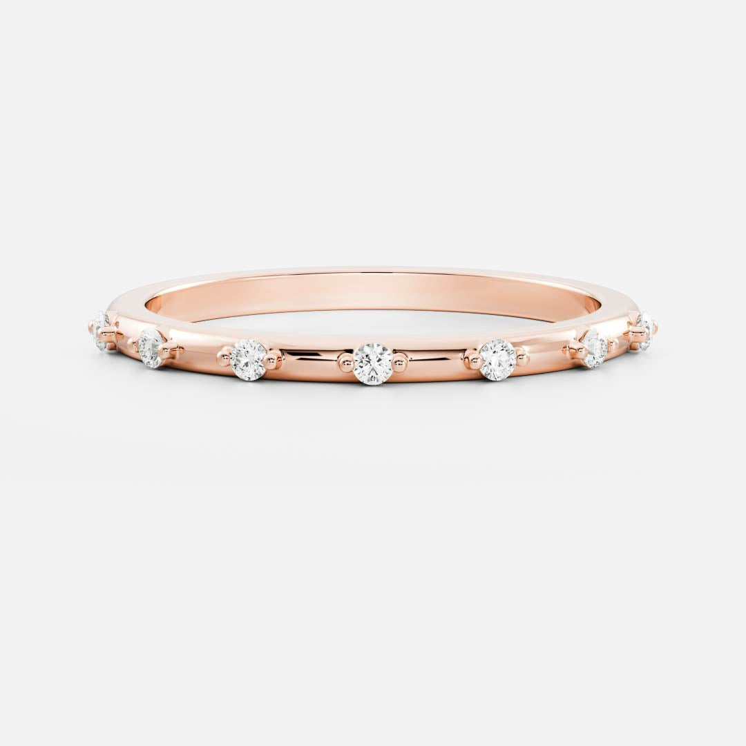 The Harlow Ring - Moissanite Dainty Round Brilliant Band