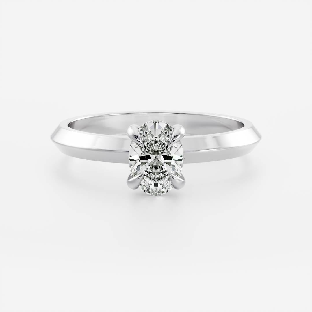 The Luise Ring® - Oval Solitaire With Knife Edge Band