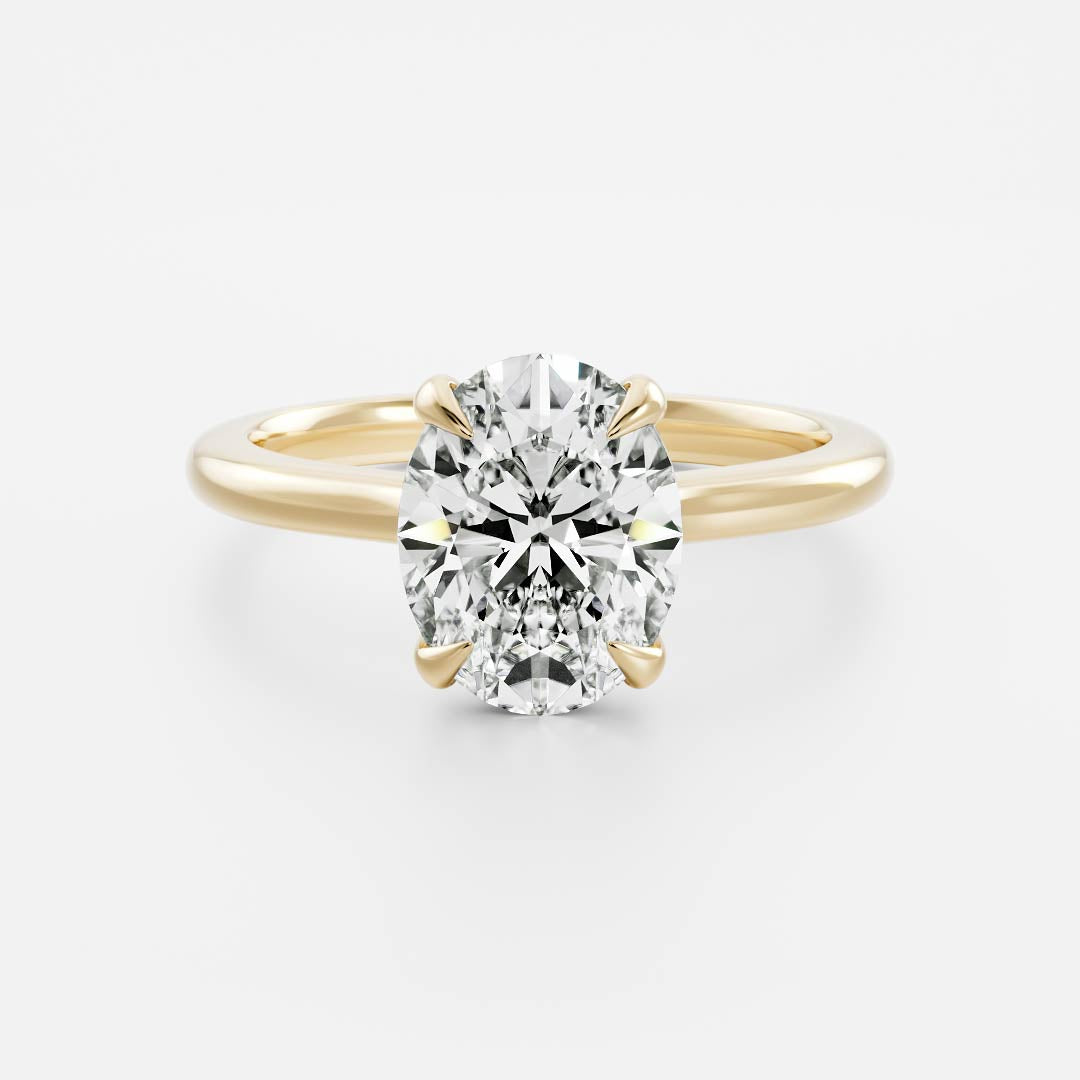 The Luise RingĀ® - 1.50ct Lab Grown Diamond Low Set Oval Solitaire