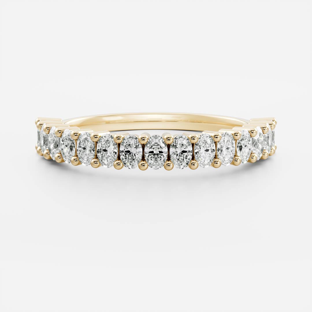 The Gia Ring - Lab Diamond Half Oval Band