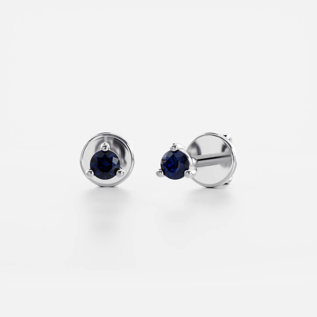The Signature Round Cultured Sapphire Studs