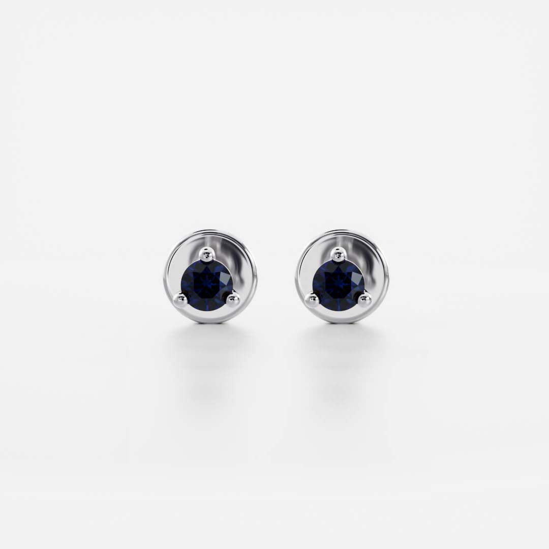 The Signature Round Cultured Sapphire Studs