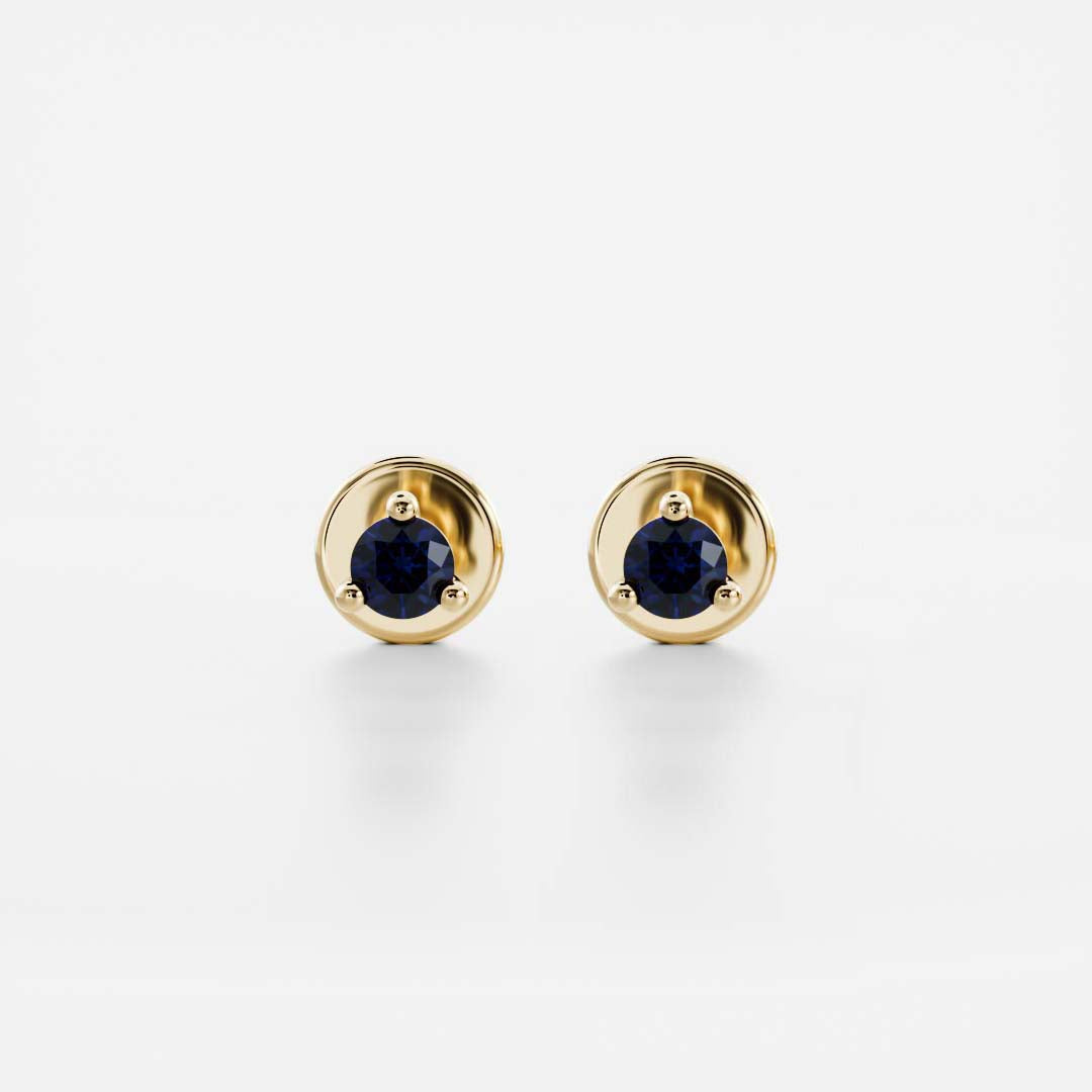 The Signature Round Cultured Sapphire Studs