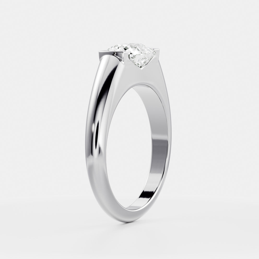 The Winslow Ring -  Elongated Cushion Half Bezel Signet