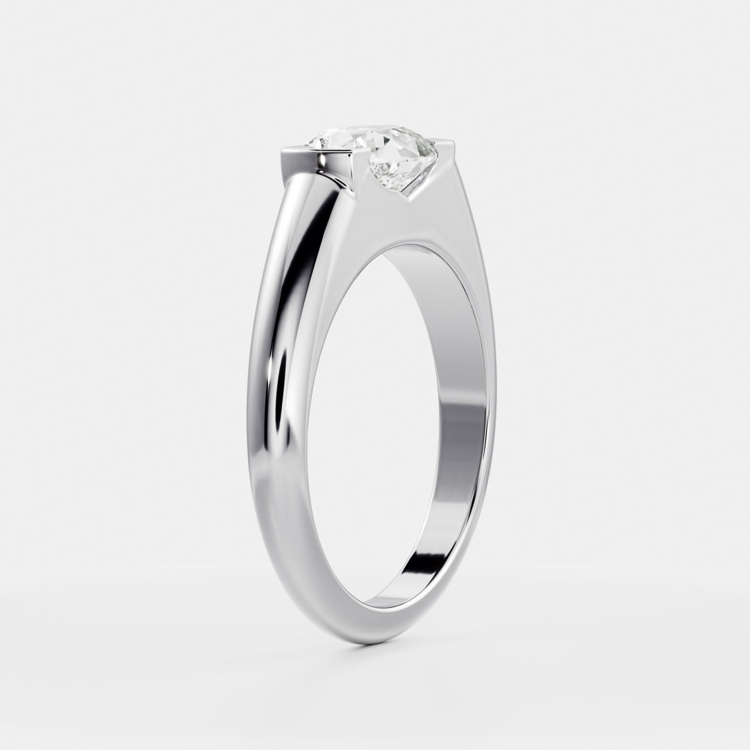 The Winslow Ring -  Pear Half Bezel Signet