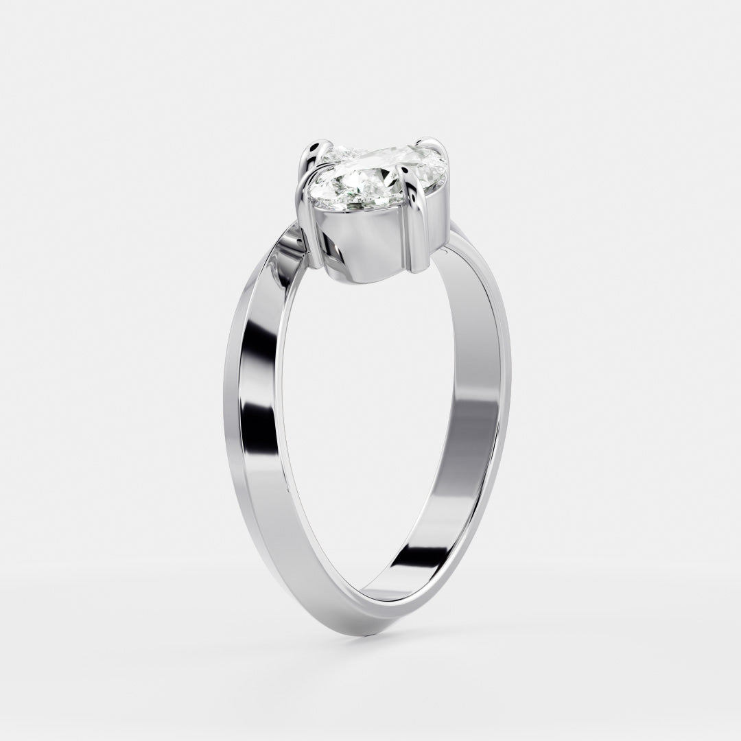 The Isabeau Ring - Twisted Knife Edge Pear Toi et Moi