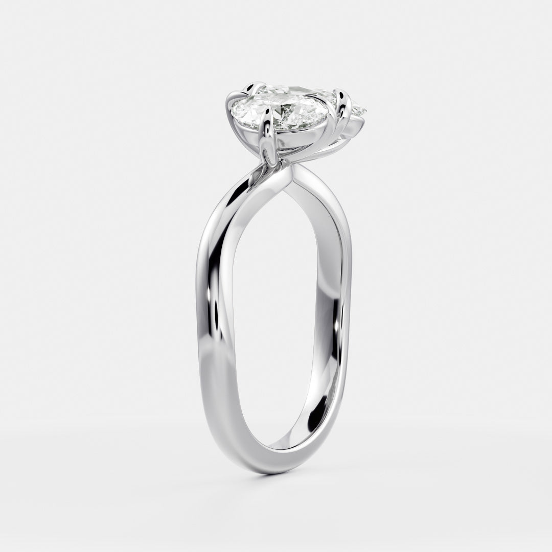 The Nadine Ring - Pear and Oval Organic Curved Toi et Moi