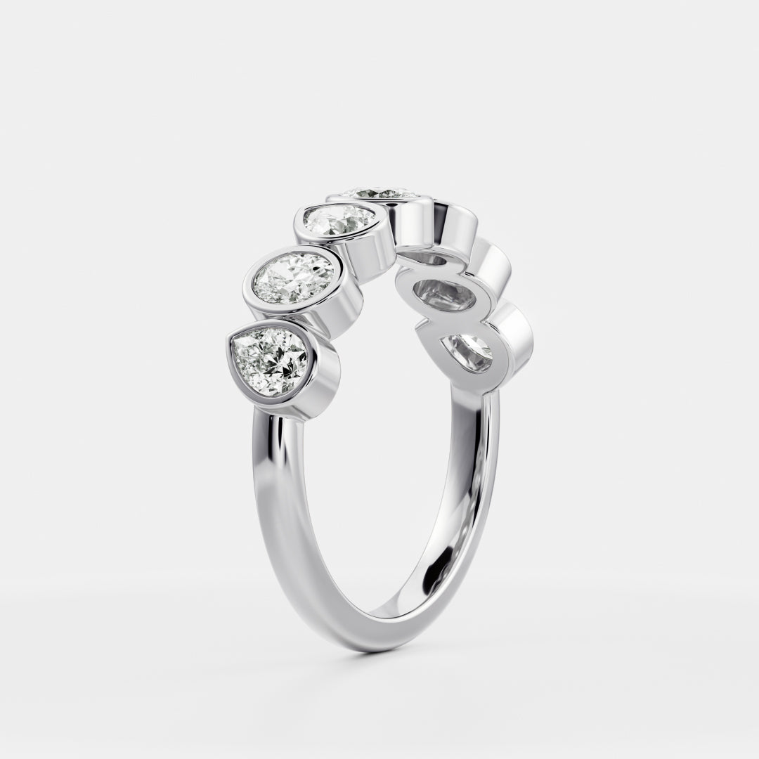 The Harper Ring - Pear and Oval Bezel Ceremonial Ring