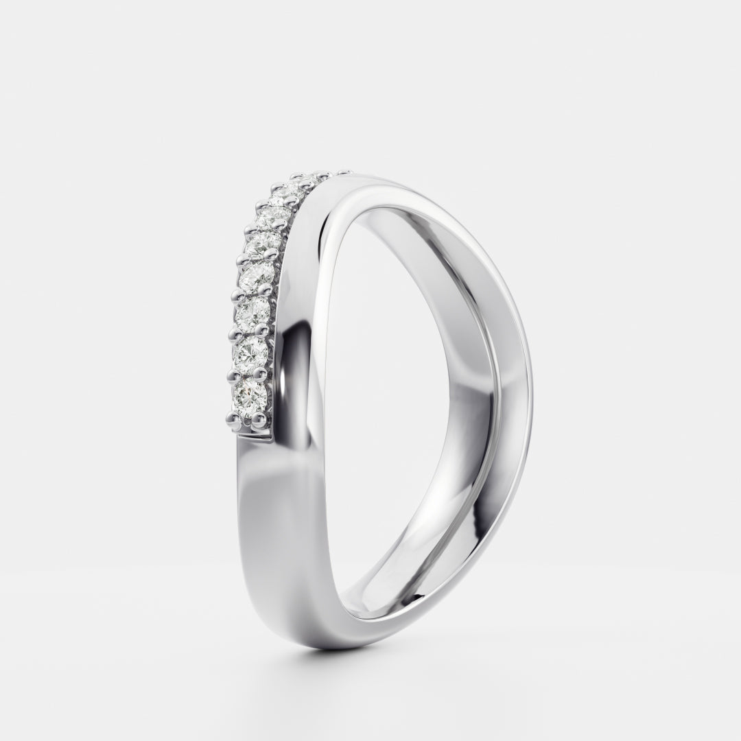 The Aurelia Ring - Pavé Edge Contour Ceremonial Ring