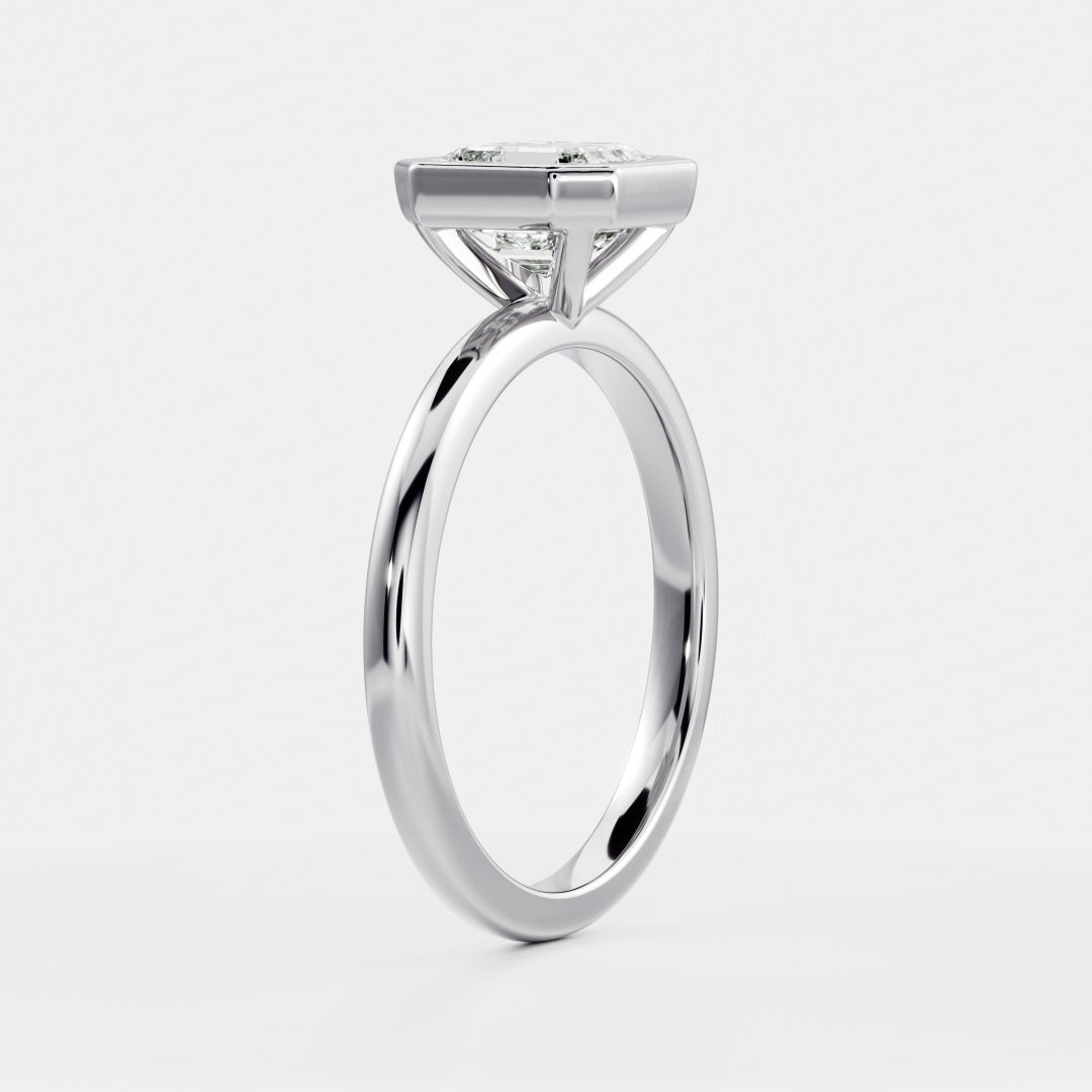 The Elmira Ring - Asscher Bezel Solitaire