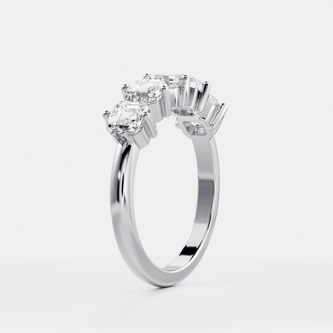 The Maeva Ring - Asscher Wedding Band