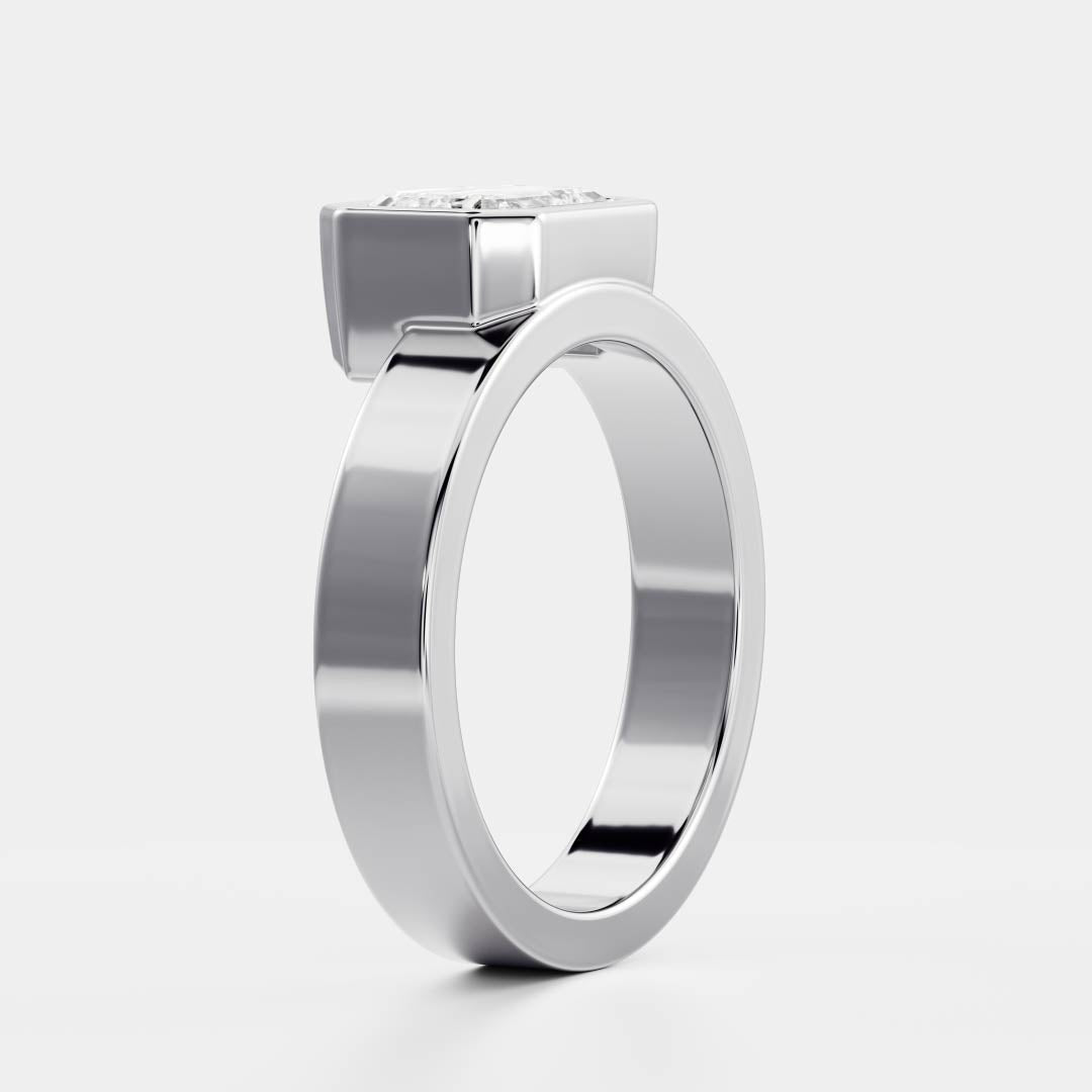 The Ludae Ring - Emerald Cigar Solitaire