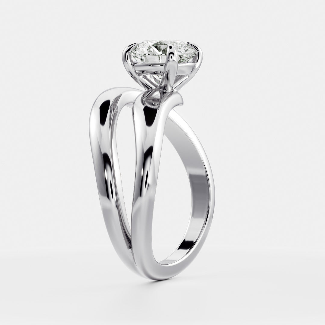 The Adella Ring - Round Brilliant Solitaire with Wrapped Band