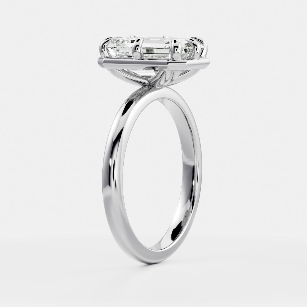 The Audrey Ring - Emerald Georgian Solitaire