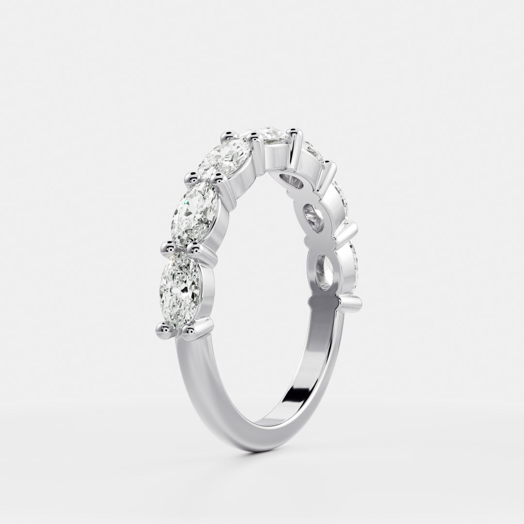The Genevieve Ring - Horizontal Oval Wedding Band