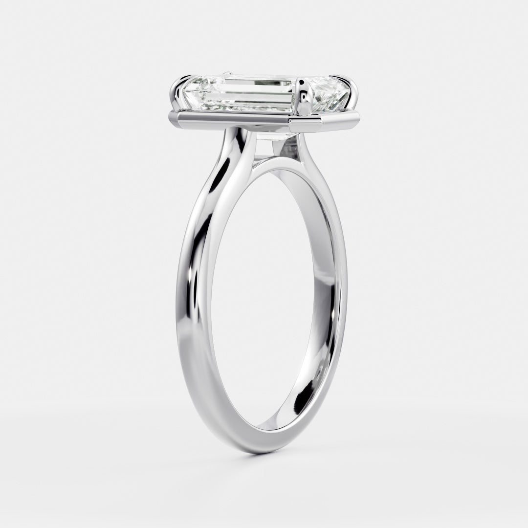 The Audrey Ring - Emerald Cathedral Georgian Solitaire