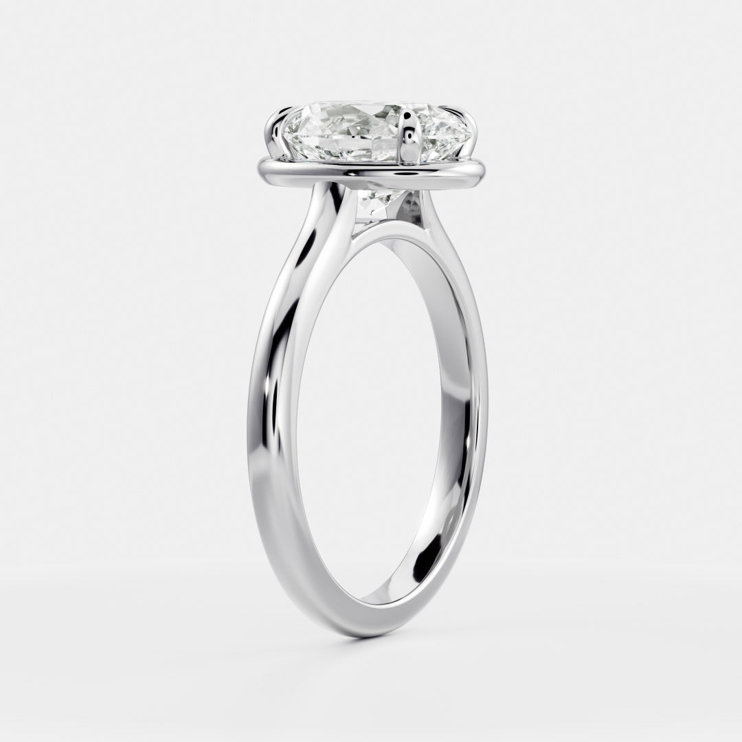 The Luise Ring® - Oval Cathedral Georgian Solitaire