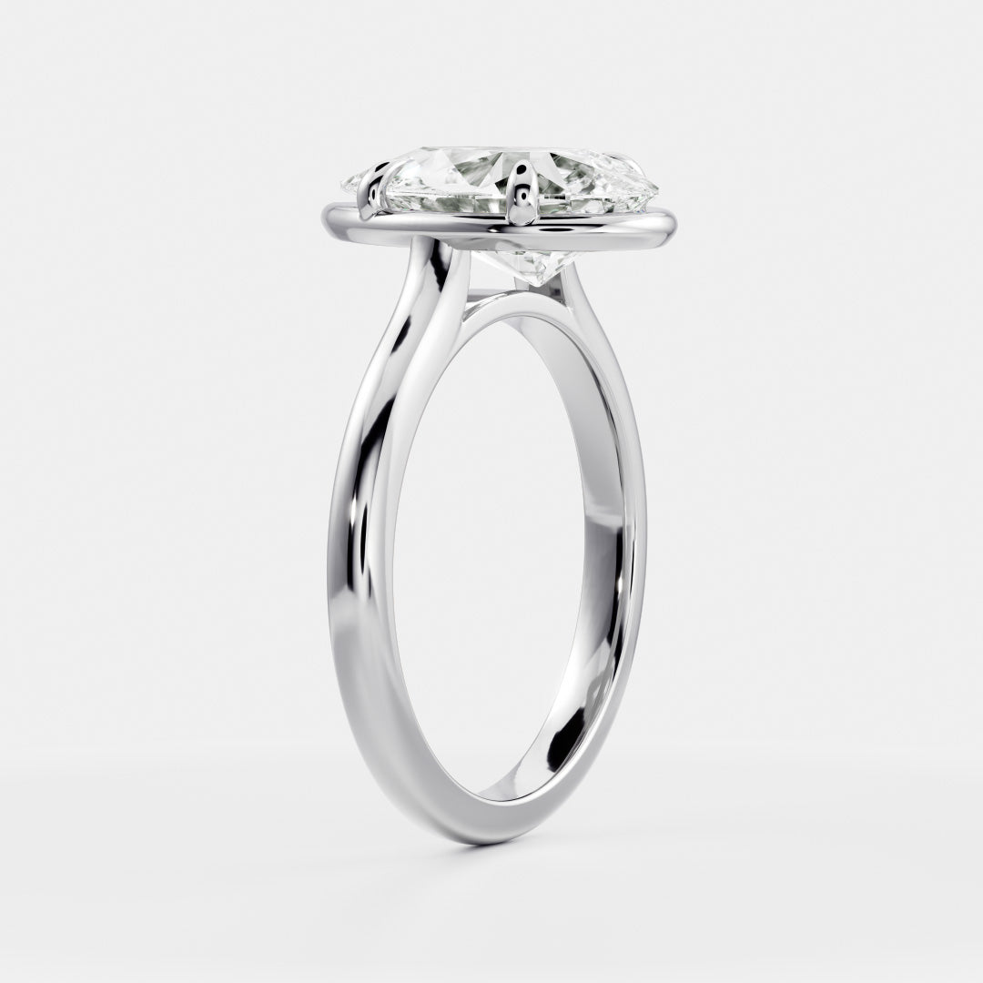 The Sophia Ring - Pear Cathedral Georgian Solitaire