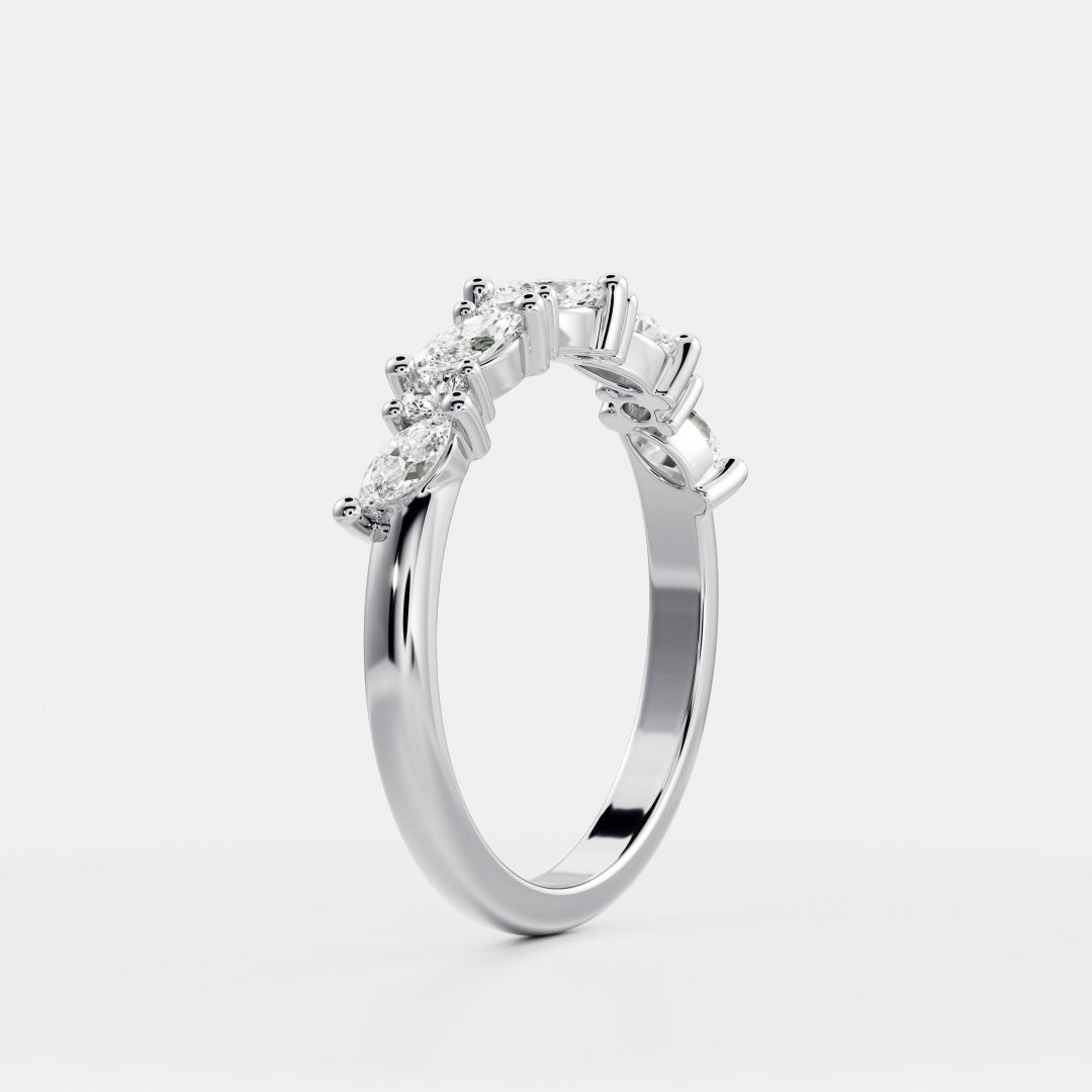 The Oceane Ring - Marquise and Round Brilliant Wedding Band