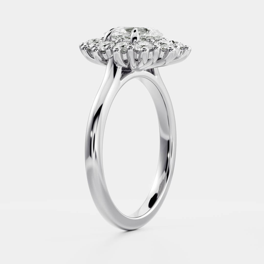 The Eloise Ring - Pear Antique Halo