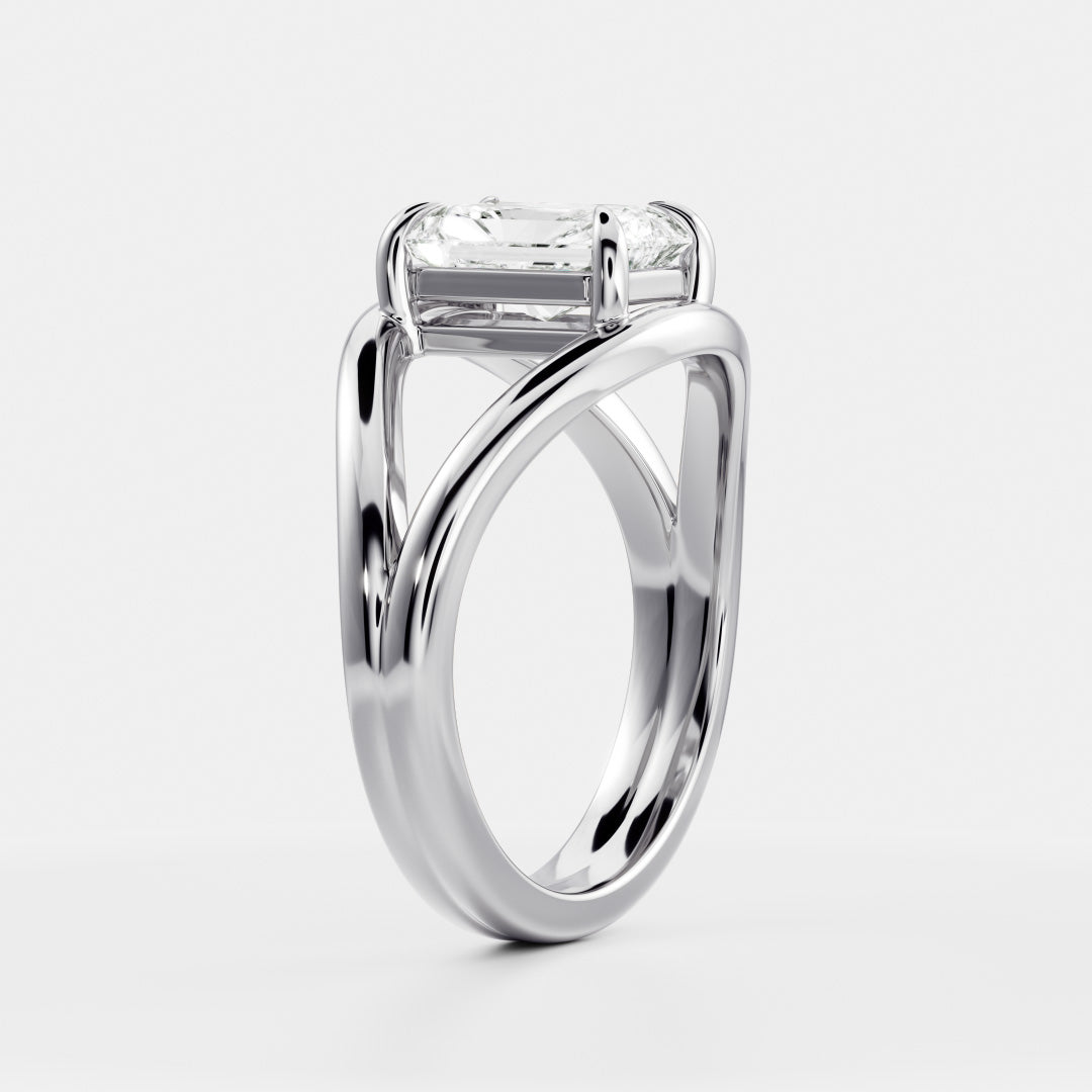 The Elise Ring - Split Shank Radiant Solitaire