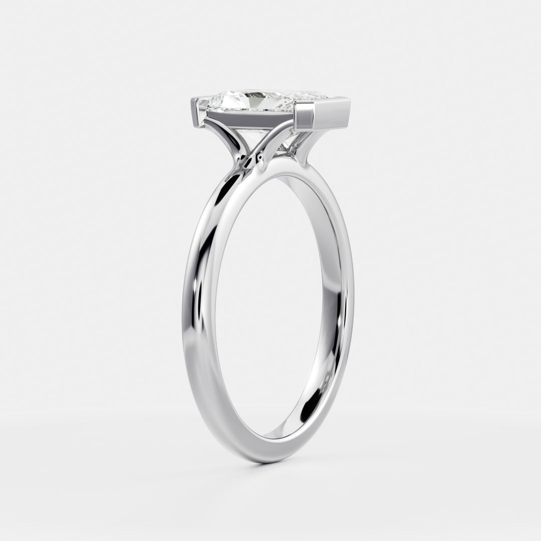 The Vienna Ring - Radiant Half Bezel Solitaire
