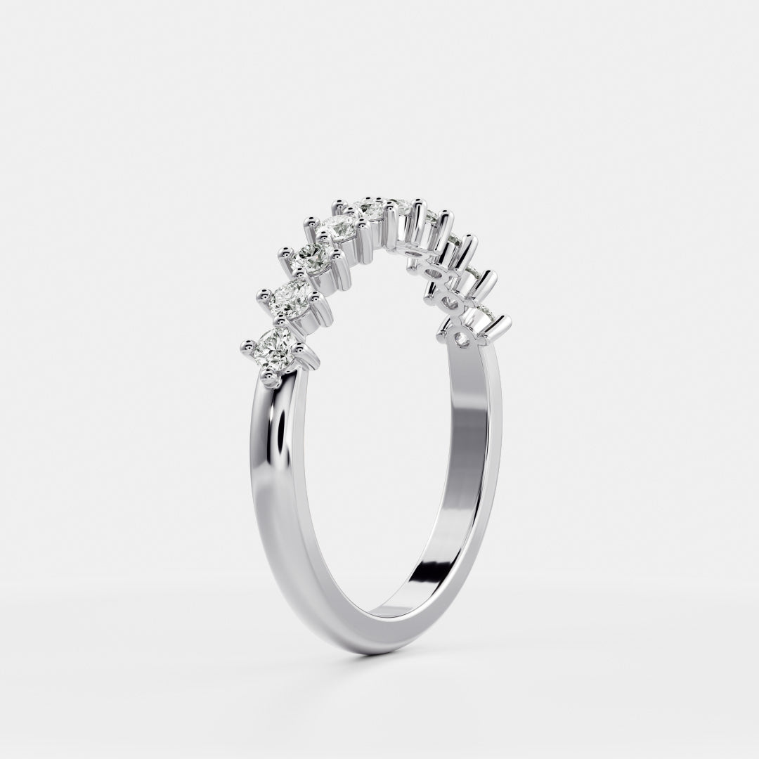 The Violette Ring - Round Brilliant Wedding Band