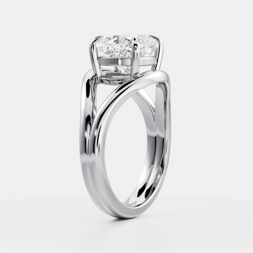 The Elise Ring - Split Shank Cushion Solitaire