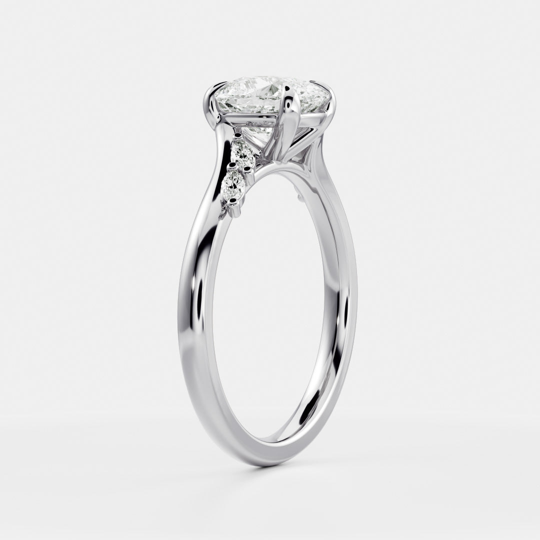The Amira Ring™ - Elongated Cushion with Marquise Accents