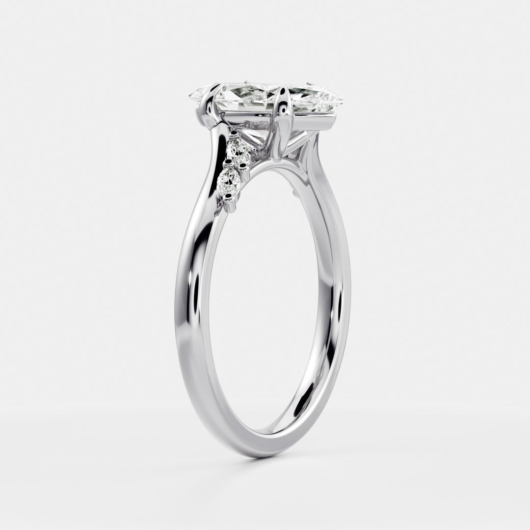 The Amira Ring™ - Marquise with Marquise Accents