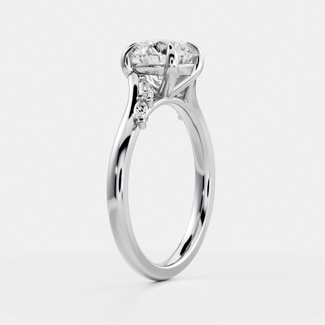 The Amira Ring™ - Round with Marquise Accents