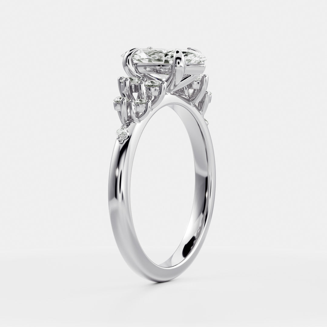 The Aurora Ring - Marquise with Round Brilliant Accents