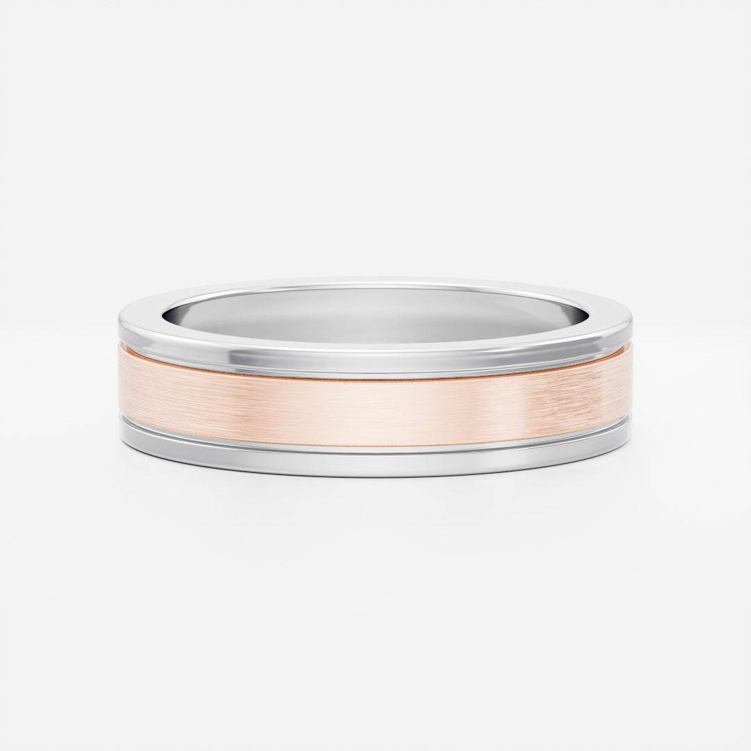 The Hugo Ring - Brushed Dual Grooved Men's Ceremonial Band