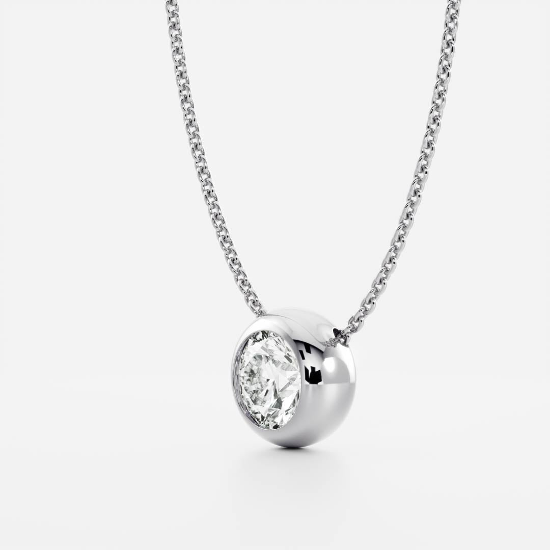 The Vera Necklace - Round Bezel Pendant