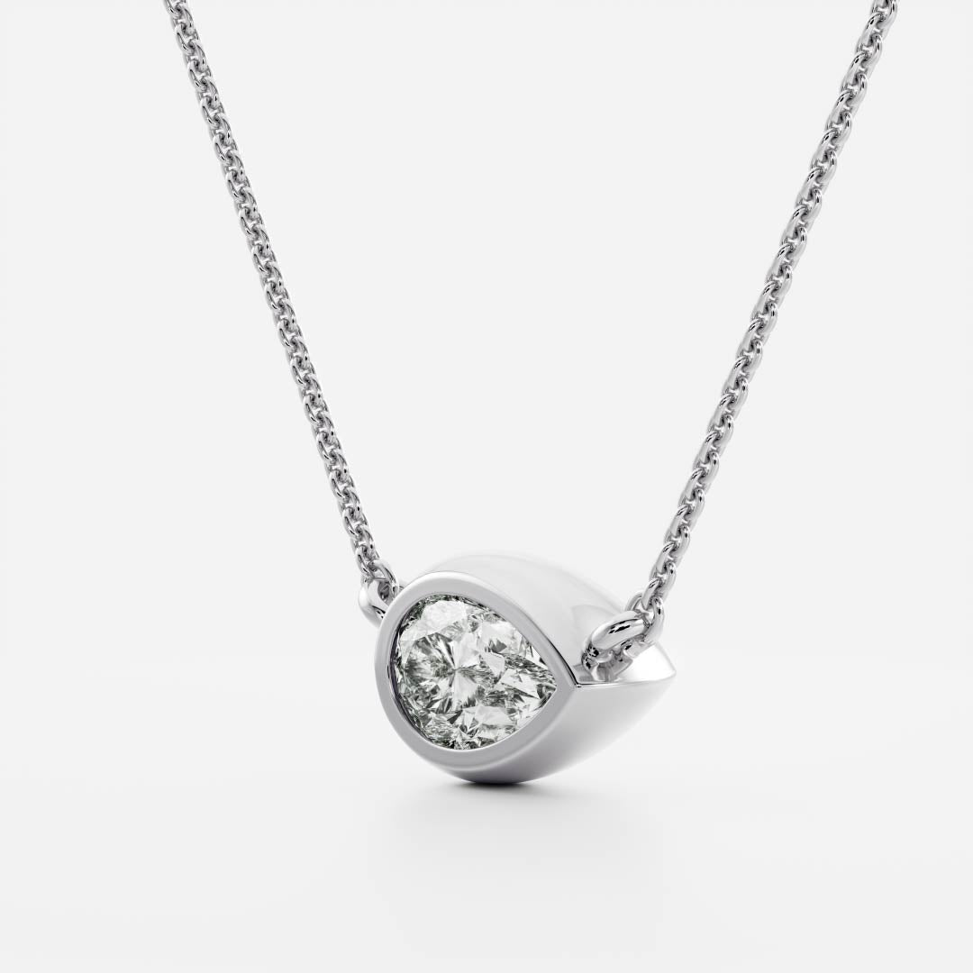 The Vera Necklace - Pear Bezel Pendant
