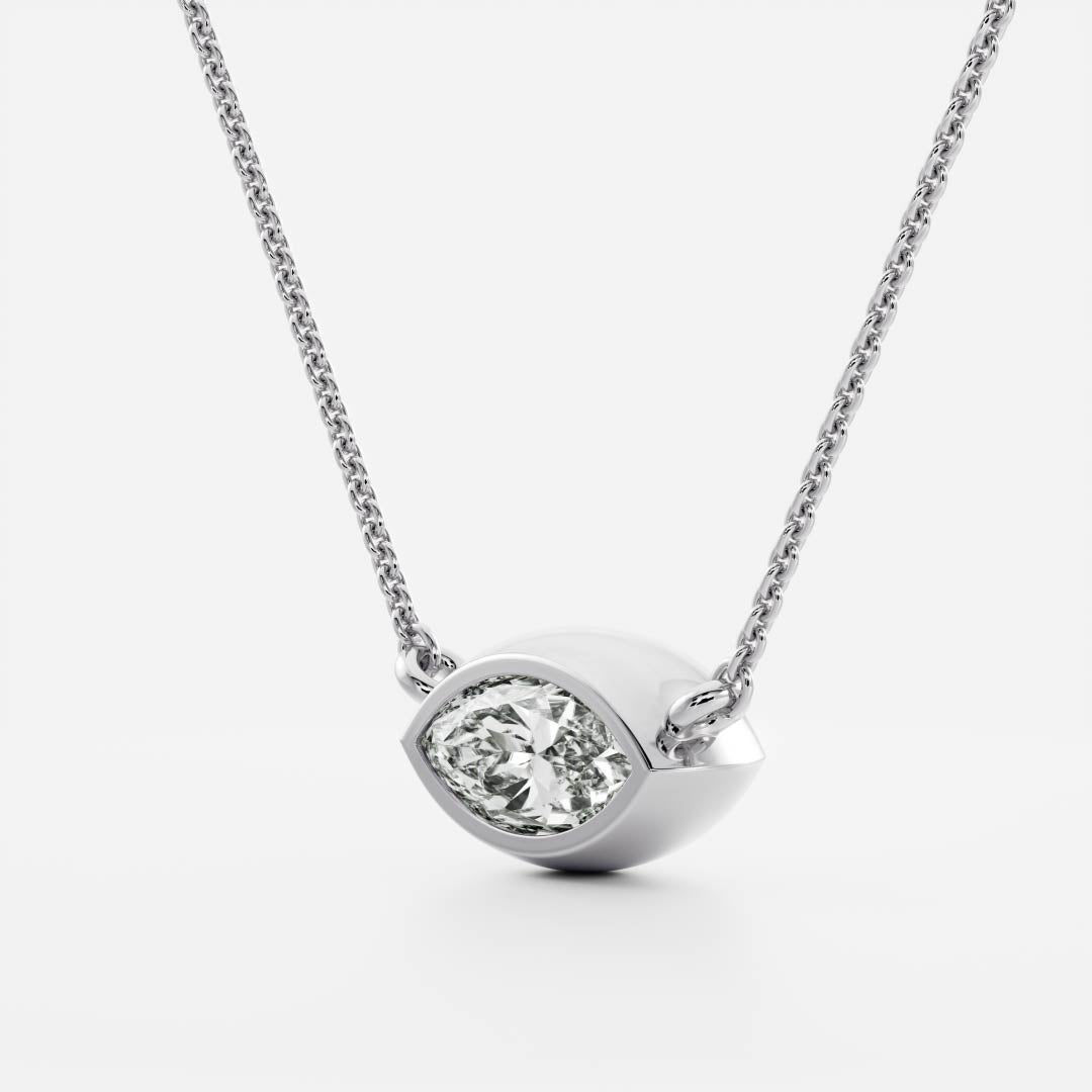 The Vera Necklace - Marquise Bezel Pendant