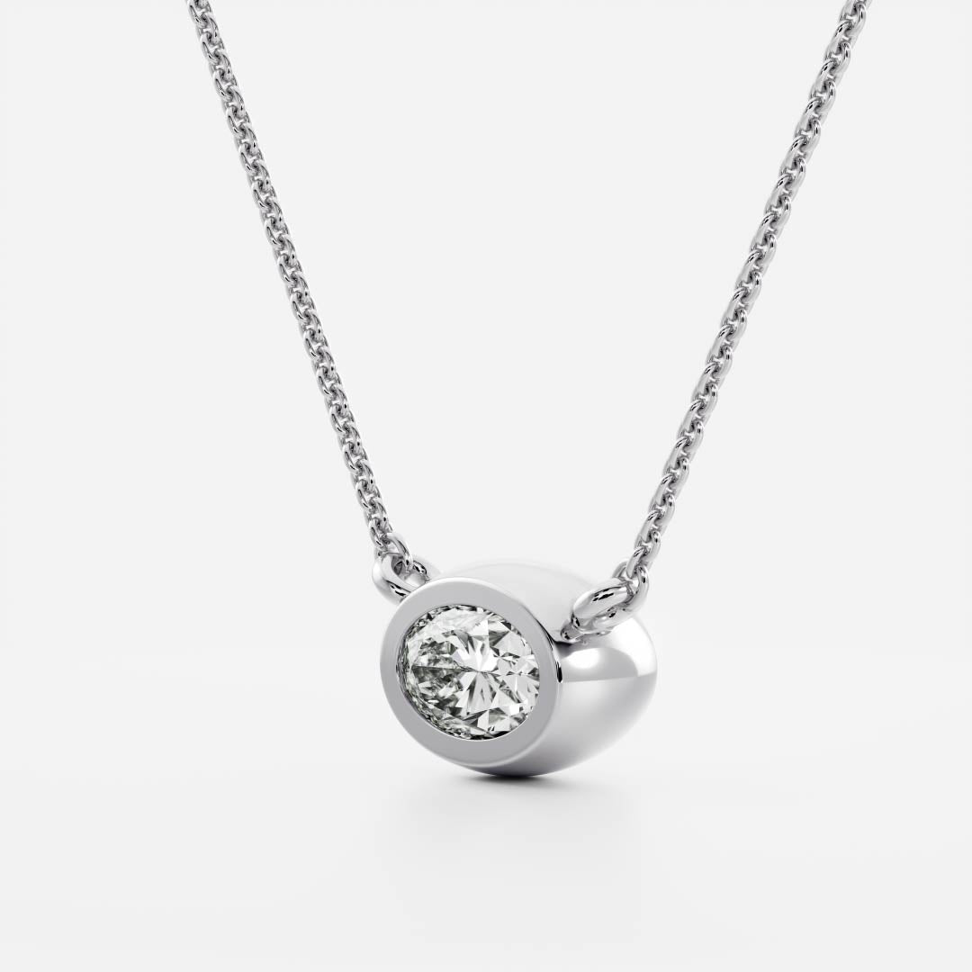 The Vera Necklace - Oval Bezel Pendant