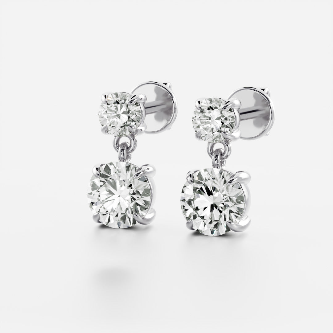 The Arietta Earrings - Round Double Drop Earrings