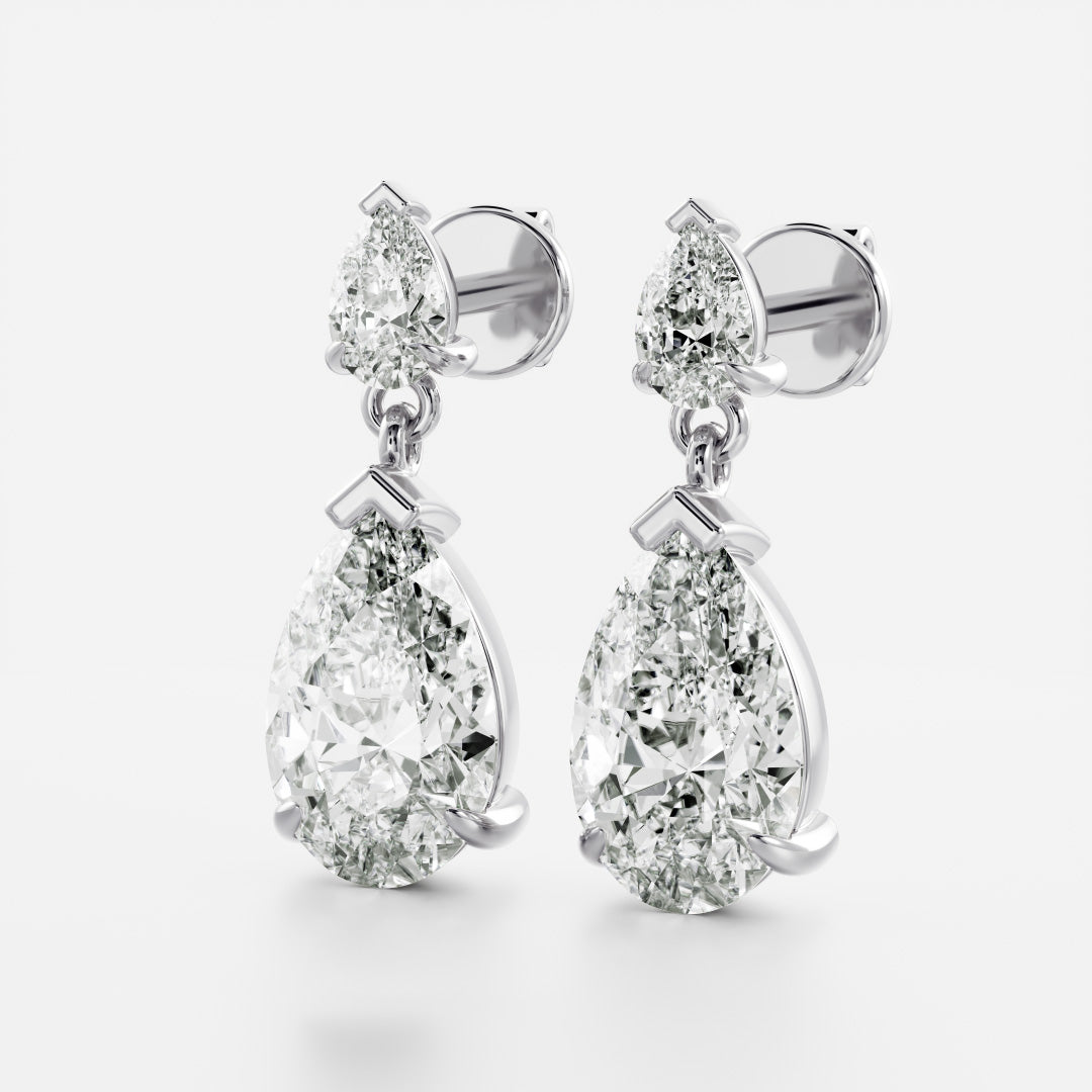 The Arietta Earrings - Pear Double Drop Earrings