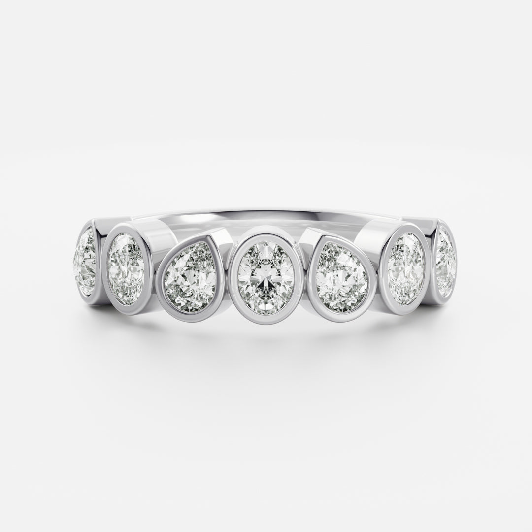The Harper Ring - Pear and Oval Bezel Ceremonial Ring