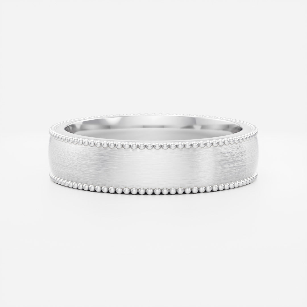 The Erasmuz Ring - Brushed Milgrain-Detail Men's Ceremonial Band