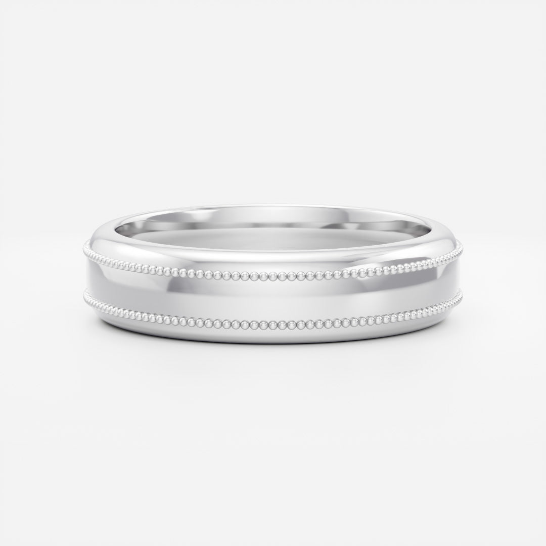 The Orion Ring - Brushed Milgrain-Detail Men's Ceremonial Band