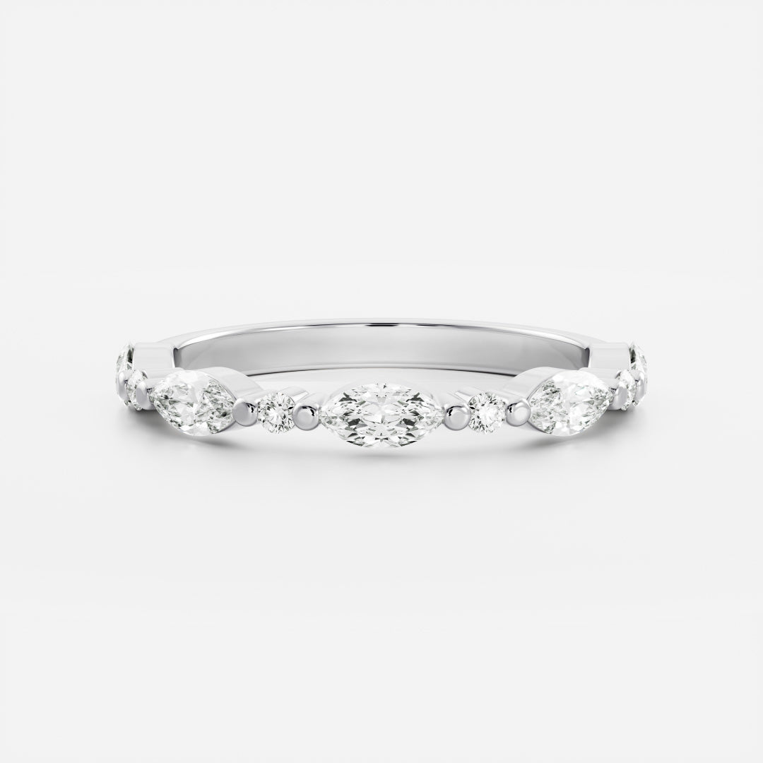 The Freya Ring - Marquise and Round Brilliant Band