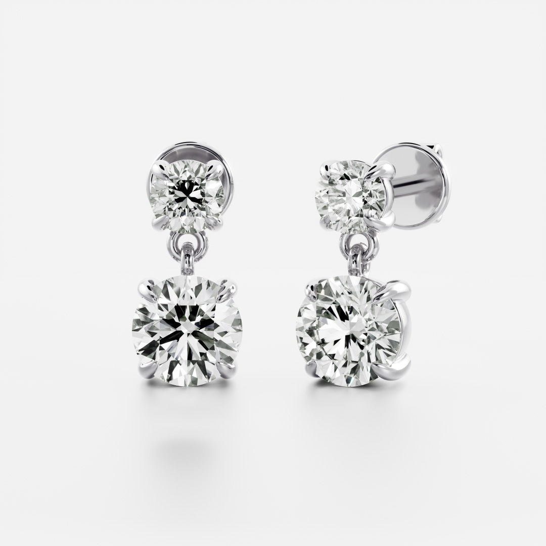 The Arietta Earrings - Round Double Drop Earrings