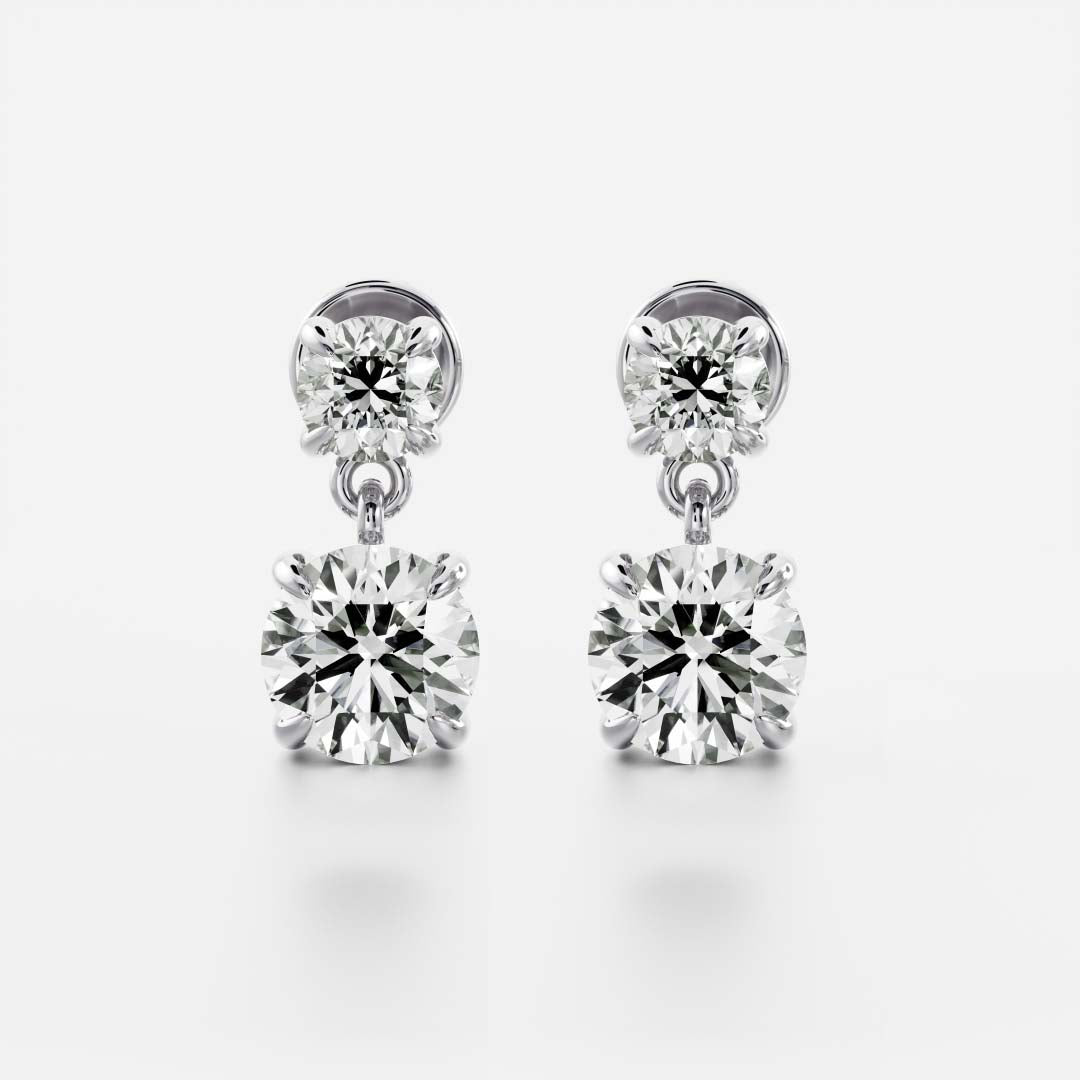 The Arietta Earrings - Round Double Drop Earrings