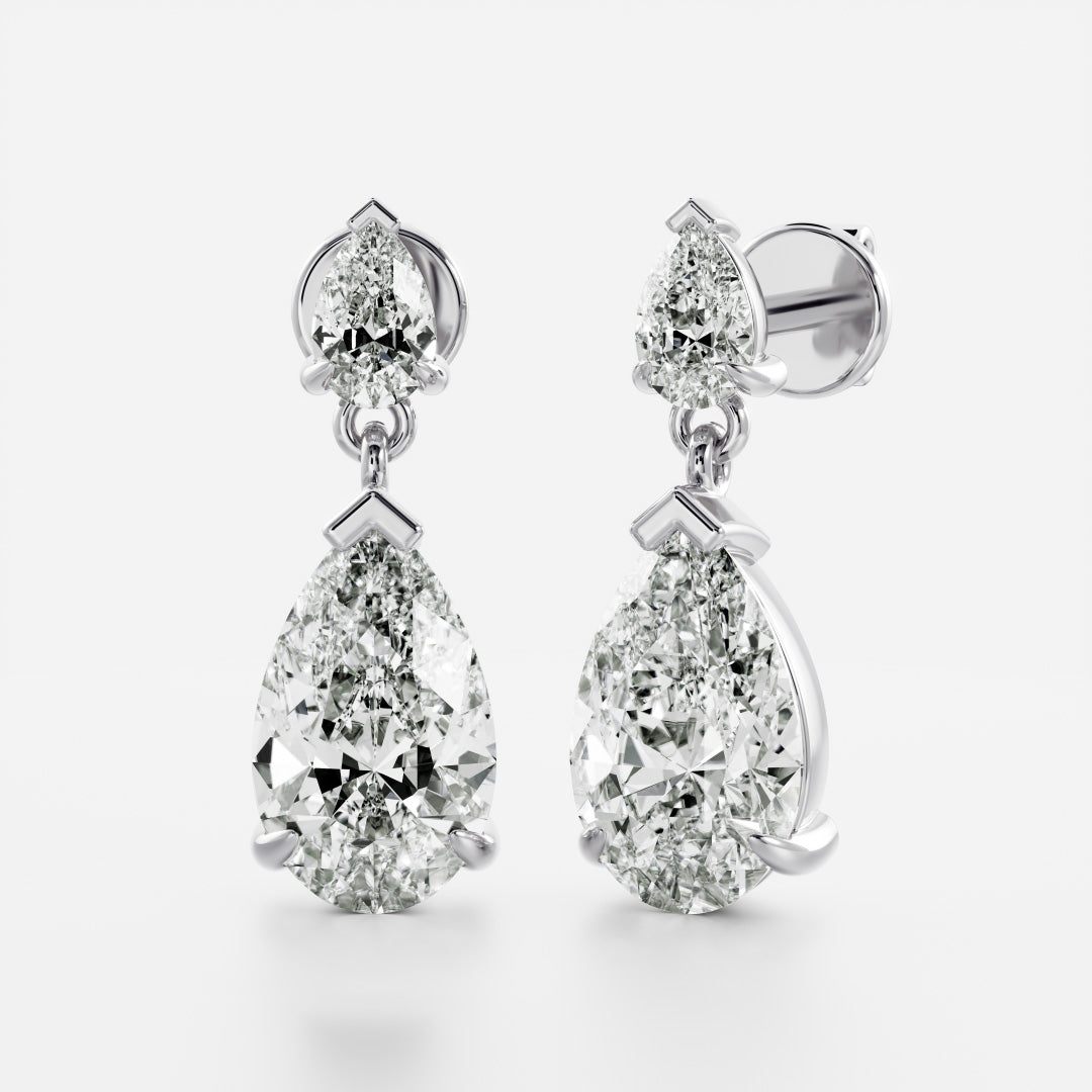 The Arietta Earrings - Pear Double Drop Earrings
