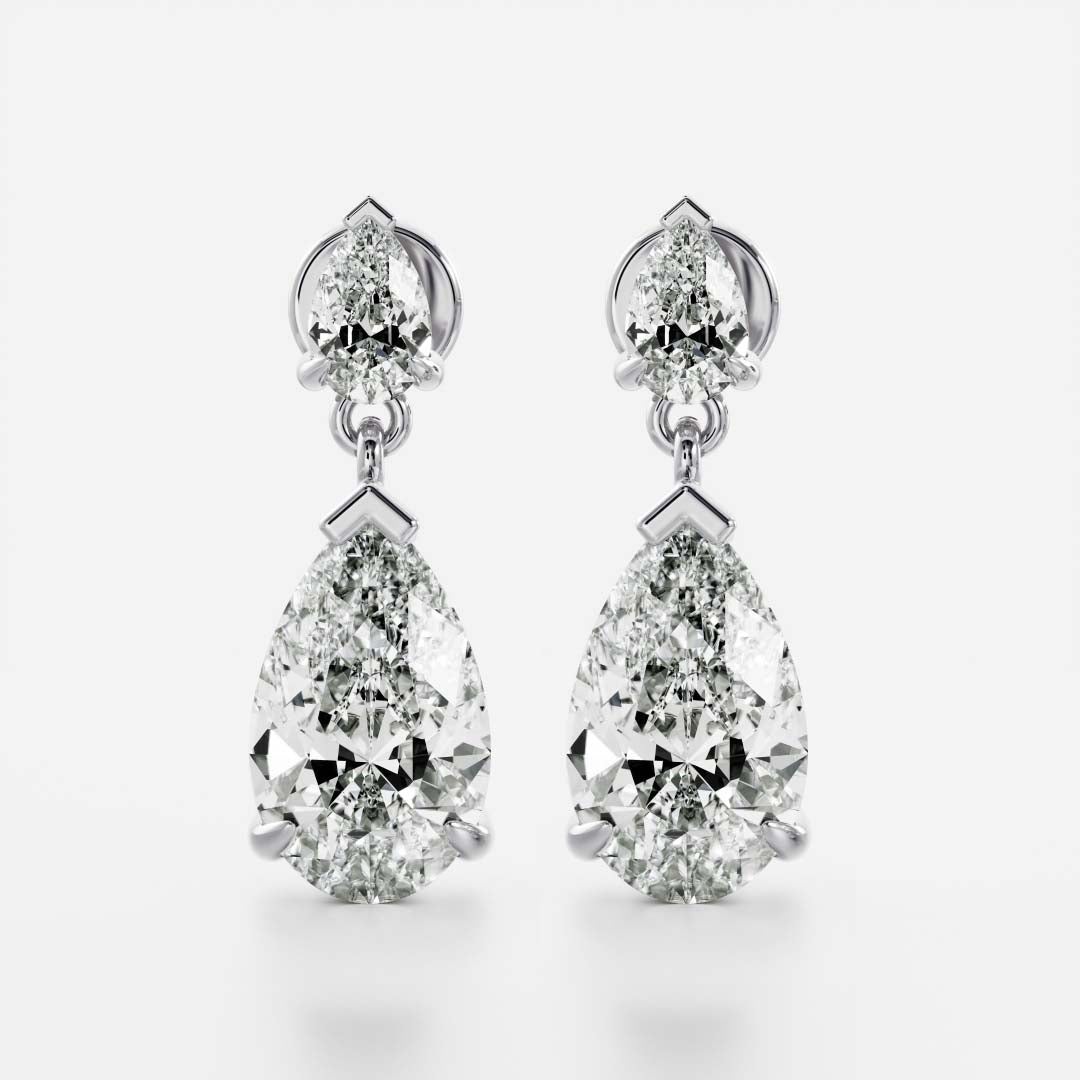 The Arietta Earrings - Pear Double Drop Earrings