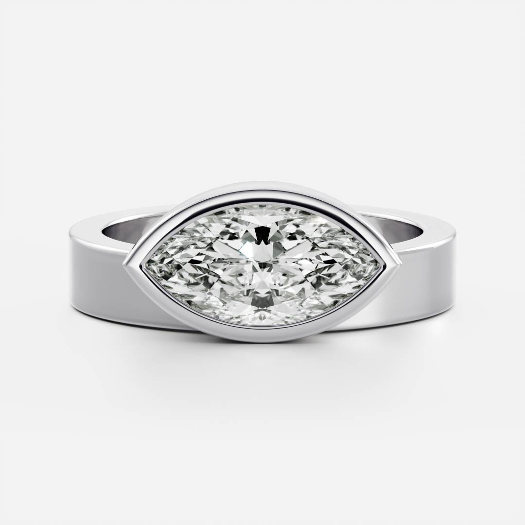 The Ludae Ring - Marquise Cigar Solitaire