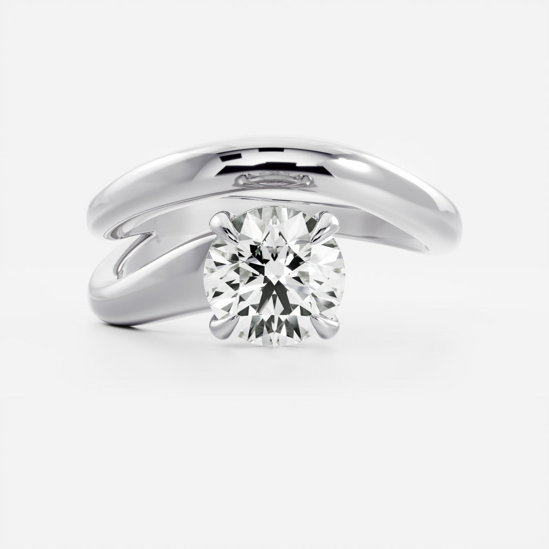 The Adella Ring - Round Brilliant Solitaire with Wrapped Band