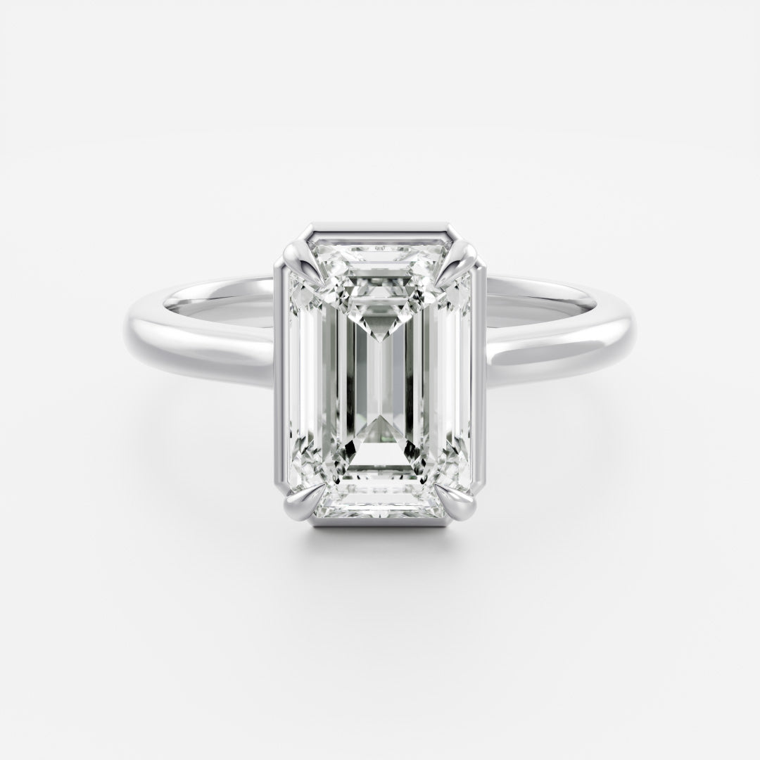 The Audrey Ring - Emerald Cathedral Georgian Solitaire